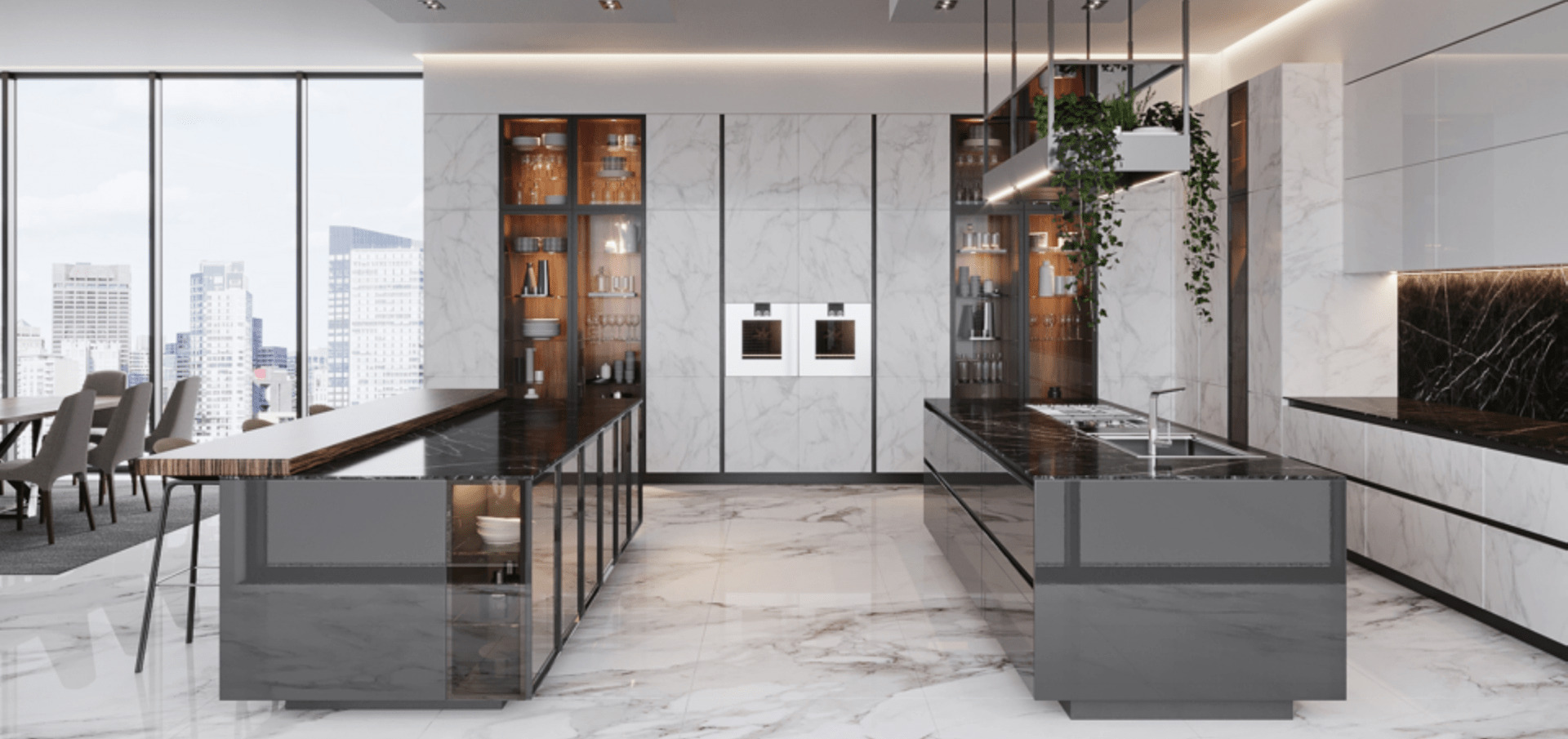 Kitchen island SEAFORM dengan material premium